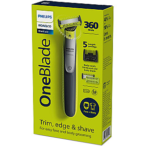 Philips Norelco OneBlade Face + Body Hybrid Electric Trimmer and Shaver, QP2630/70