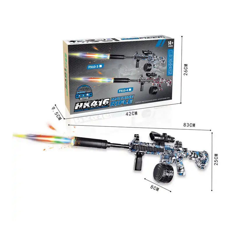 Hk416 Machine Rifle Electric Gel Blaster Gun With Colorful Light