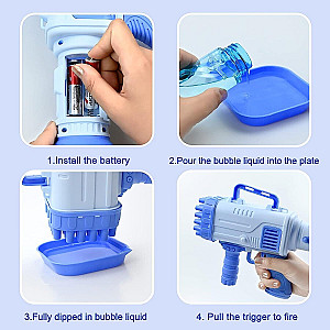 Bubble Rocket Launcher Bazooka Gun With 32 Holes